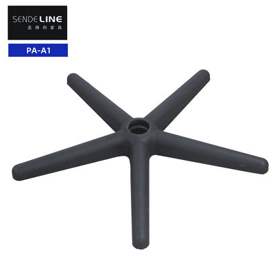 Chaise de bureau cinq étoiles en nylon noir et blanc avec base pivotante à 360 degrés