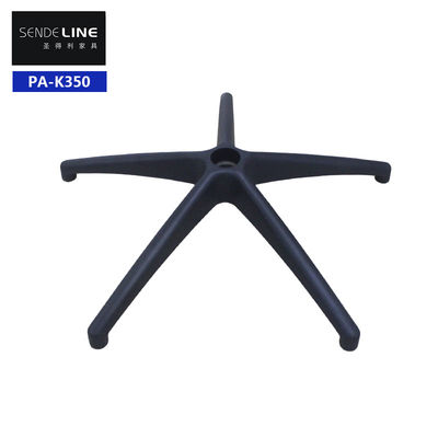 en gros 700 mm Chaise de bureau en nylon noir Base pivotante avec support lombaire et roulettes