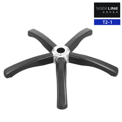 Remplacement de la chaise de bureau Mat noir Pieds à cinq étoiles Chef Pieds à cinq griffes en fer Chaise de jeu 1136 kg Base de test de pression statique