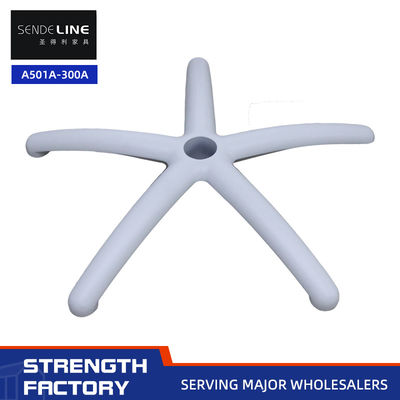 Base de chaise de bureau ergonomique réglable de 75 mm avec un diamètre de 600 mm et des pieds en alliage d'aluminium blanc à 5 branches