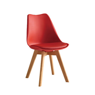 Bon prix Chaise de bar Eames de style nordique avec siège rembourré en mousse PU et jambes en bois massif aux couleurs personnalisables en ligne