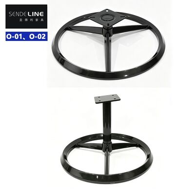 Base de chaise de canapé électroplaté noir de 650/450 mm de diamètre pour le remplacement de chaises de salon et de bureau